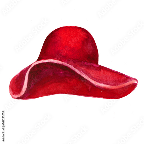 the female headdress hat red watercolor illustration