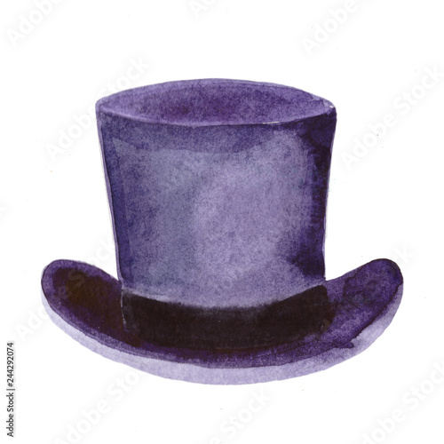 the men's headdress, top hat. watercolor illustration