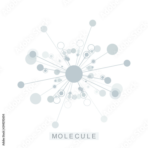 Molecule logo template icon, science genetics logotype, DNA helix. Genetic analysis, research biotech code DNA, molecules. Biotechnology genome chromosome. Vector illustration