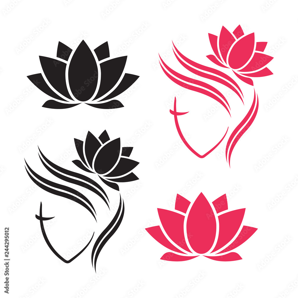 Beautiful woman face logo template for hair salon. Logo hair template Beautiful woman face logo template for hair salon. Logo hair template