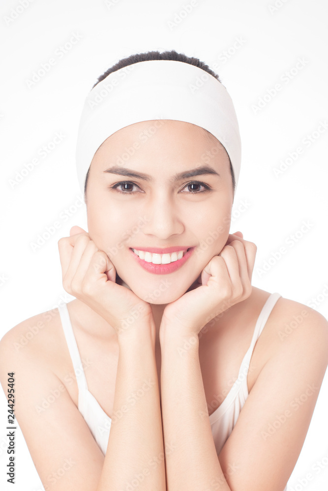 Portrait of beautiful woman in studio, skin care Portrait of beautiful woman in studio, skin care