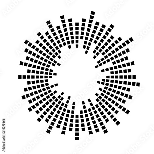 Abstract sound audio waves, equalizer wave circle. Vector logo