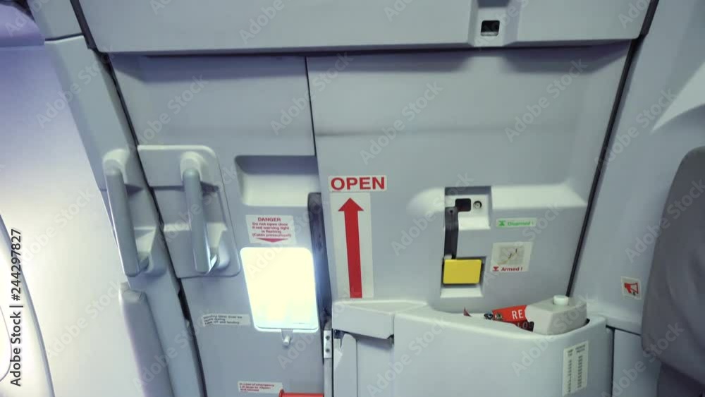 Commercial Passenger Airplane Door Interior View Commercial Passenger Airplane Door Interior View