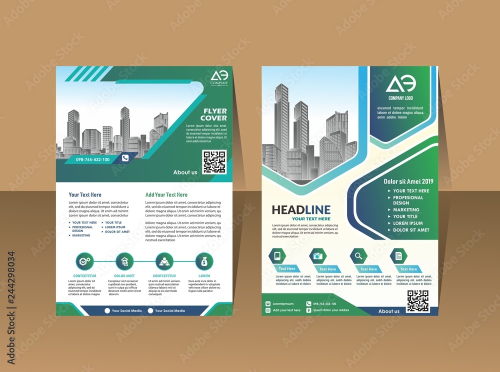 Corporate flyer, layout template. with elements and placeholder for picture. Corporate flyer, layout template. with elements and placeholder for picture.