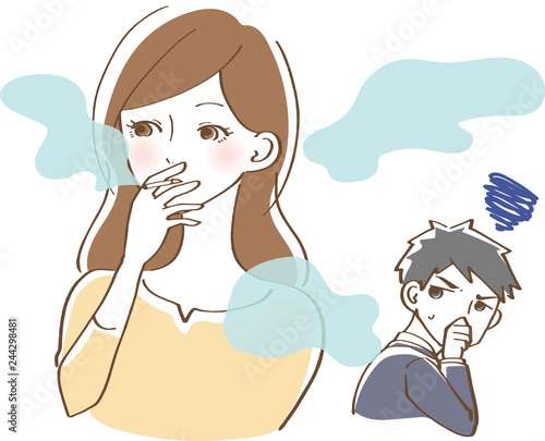 たばこを吸う女性