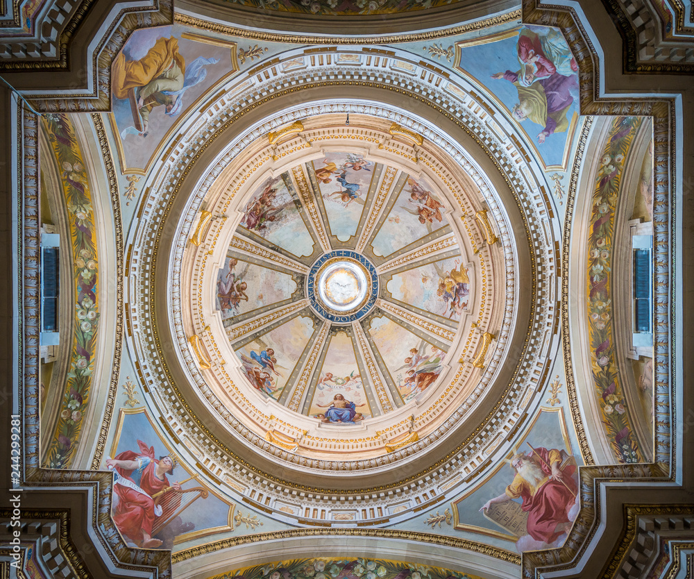 Chapel dome in the Cathedral of Santa Maria Assunta. Amelia, province of Terni, Umbria, Italy.