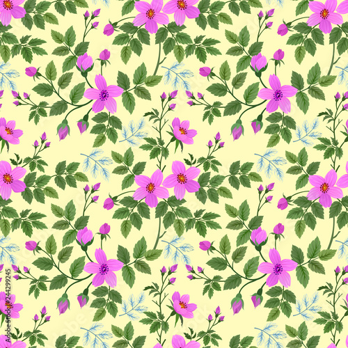 colorful flowers seamless pattern fabric textile wallpaper