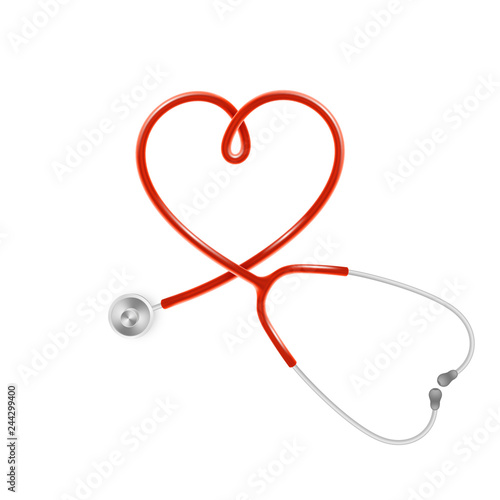 Medical and Health care concept, doctor s stethoscope isolated on white background. EPS 10 © artifex.orlova
