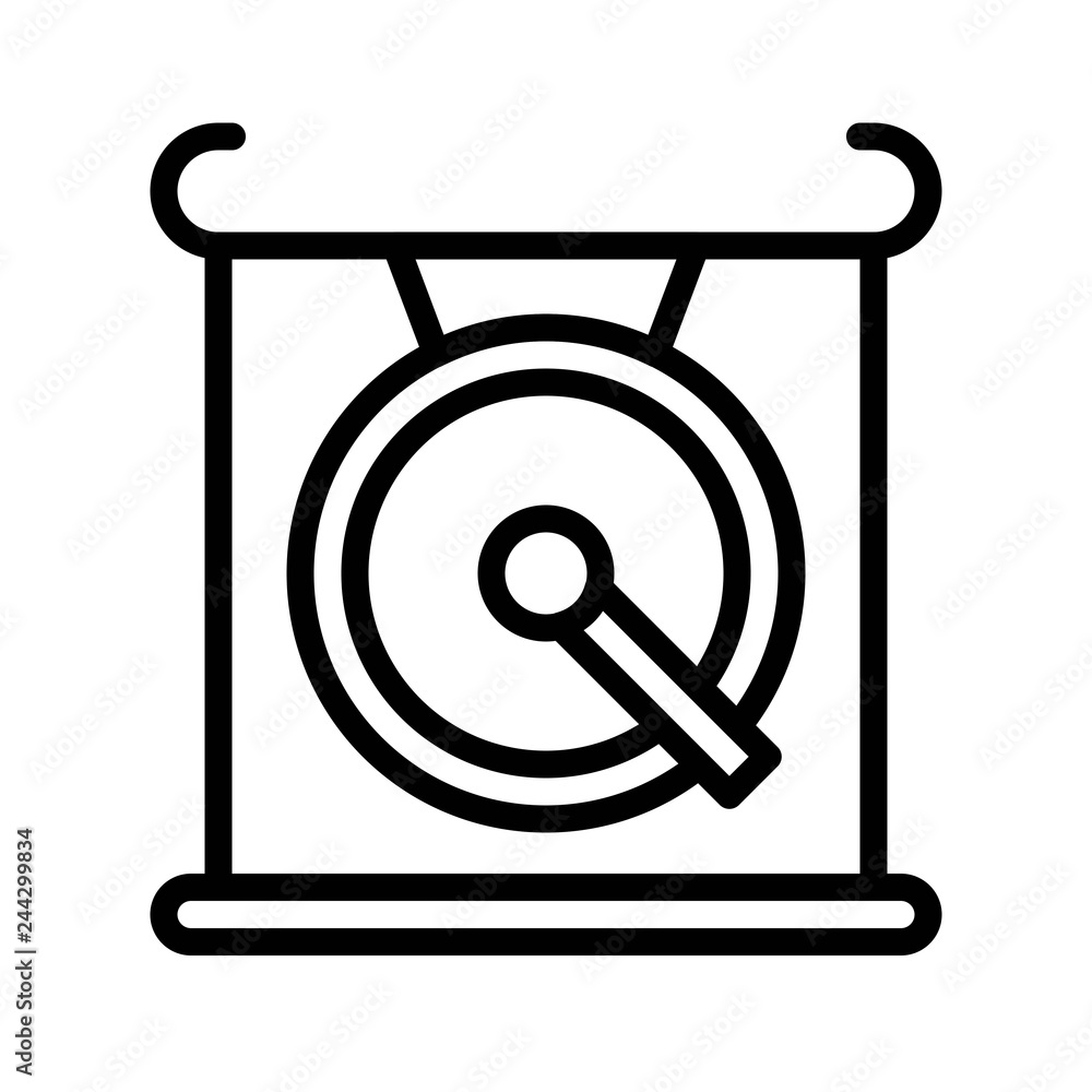 Gong vector, Chinese lunar new year line icon Gong vector, Chinese lunar new year line icon