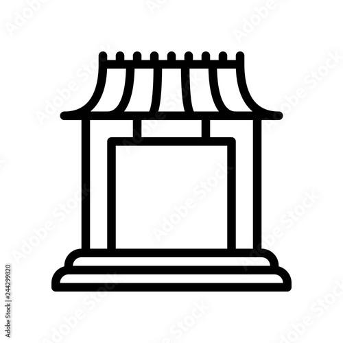 Chinese architectural arch vector, Chinese lunar new year line icon