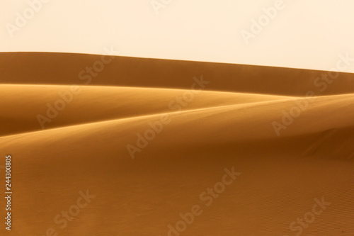 Desert Sahara with beautiful lines and colors at sunrise. Merzouga  Morocco