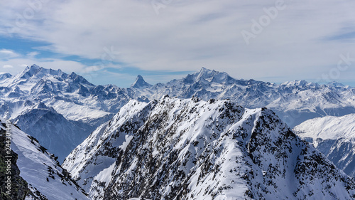 Panorama view on alps from Eggishorn © AlehAlisevich