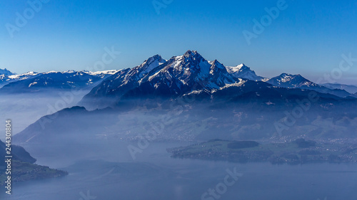 Wallpaper Mural Switzerland, panorama view on Lucerne lake and Alps from Rigi Torontodigital.ca