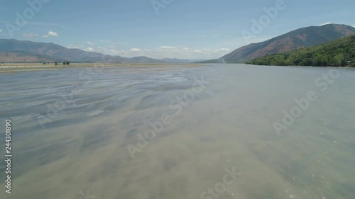 Wallpaper Mural Parched river in mountain province Luzon, Philippines. Aerial view Drought in mountain valley, dry and shallow Bucao river. Torontodigital.ca