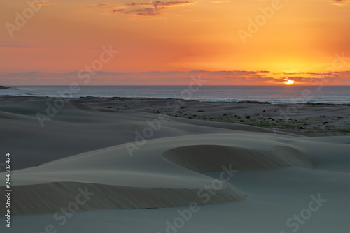 Sunrise at Sand Dunes. Stockton Sand Dunes  Australia