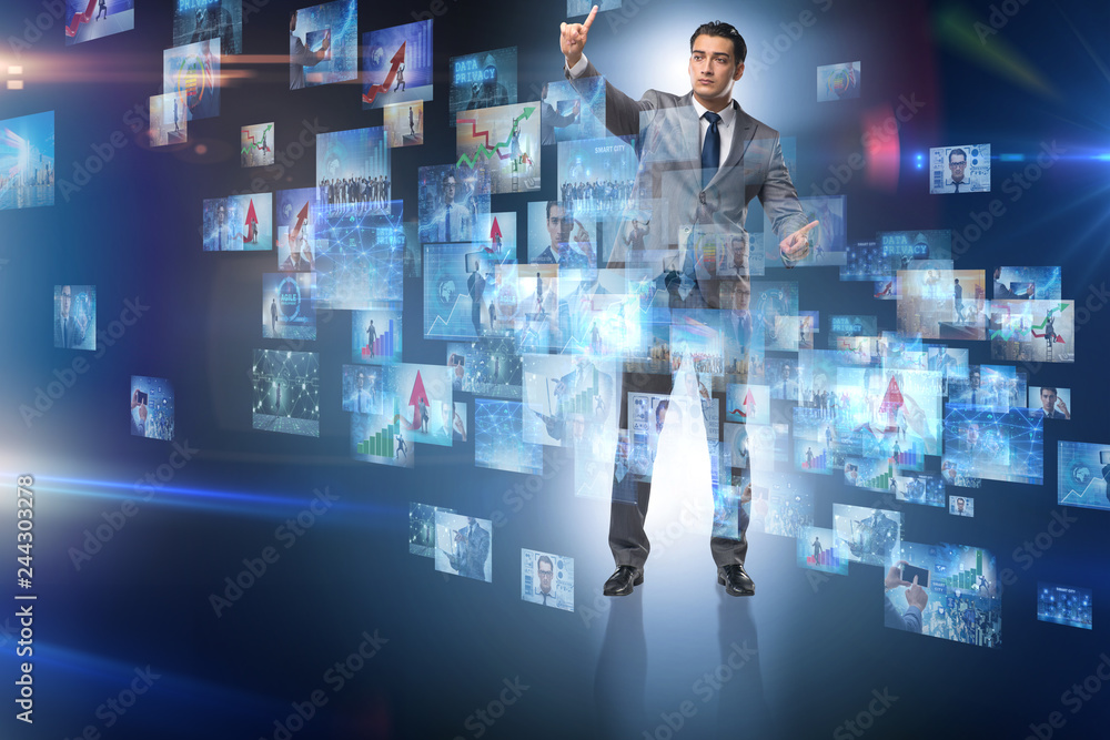 Collage of photos with businessman Collage of photos with businessman
