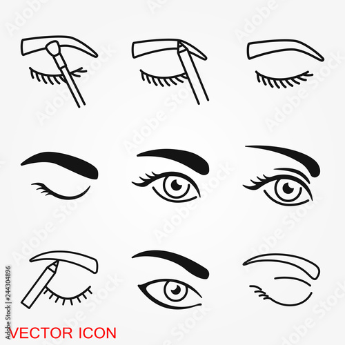 Eyebrow icon. Logo beauty salon. Care for eyebrows