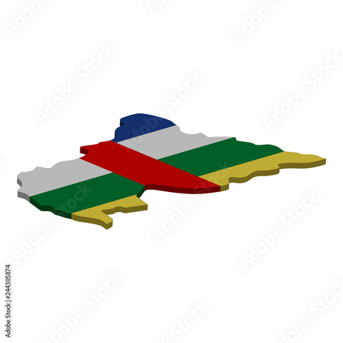 map of Central African Republic - 3D flag