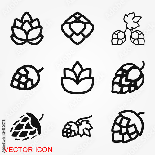 Hop icon logo, illustration, vector sign symbol for design © ironsv