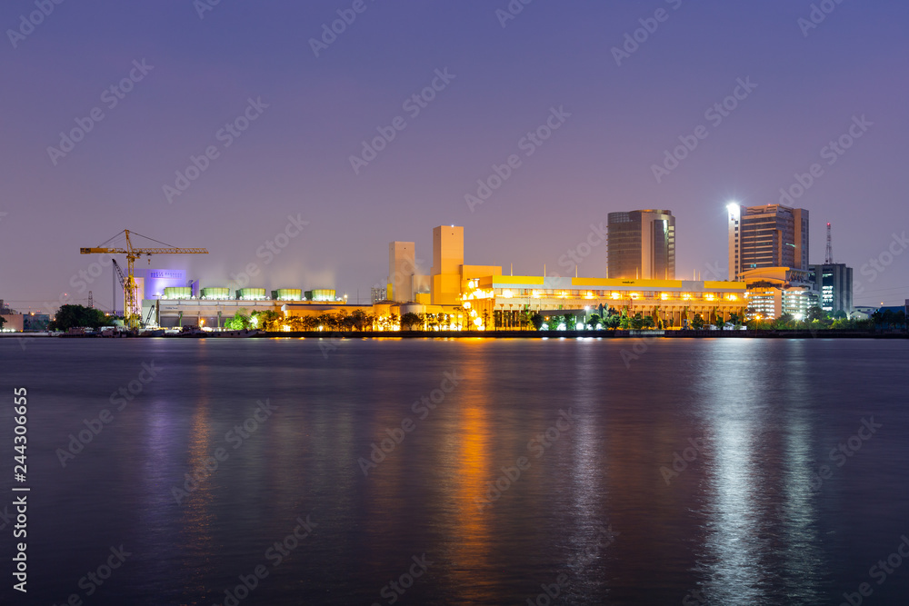 Power plant in twilight time.