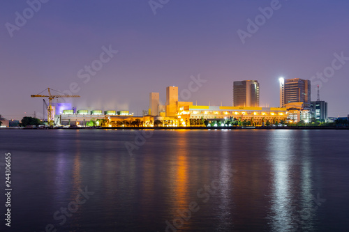 Power plant in twilight time.