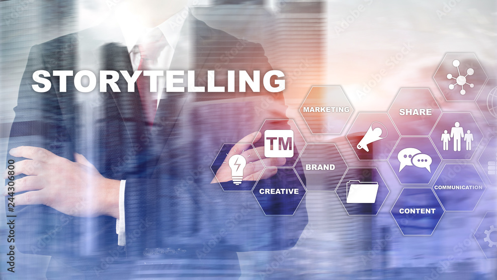 Storytelling. Story Telling Financial Business concept. Abstract blurred background. Storytelling. Story Telling Financial Business concept. Abstract blurred background.