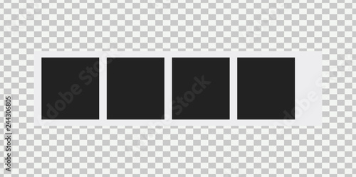Old photo frame isolated on transparent background. Blank frame vector