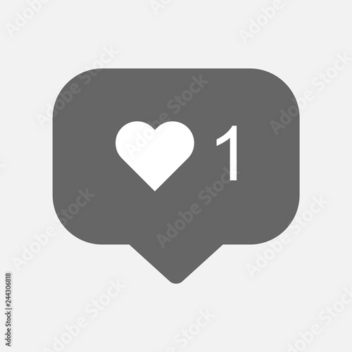 Counter, follower notification symbol instagram. Buton for social media