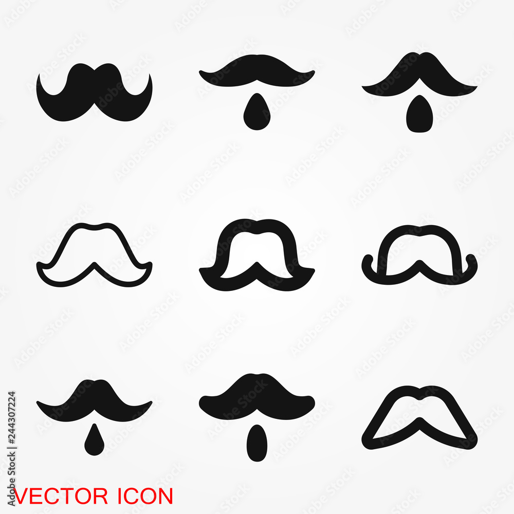Mustache icon logo, illustration, vector sign symbol for design Mustache icon logo, illustration, vector sign symbol for design
