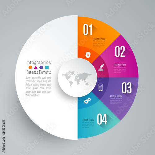 Infographics design vector and business icons with 4 options.