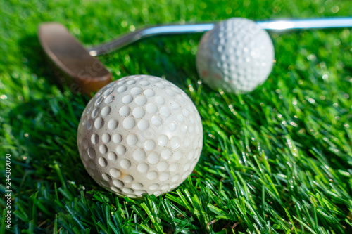 Golf ball on grass