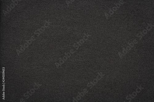 texture of black knit fabric macro, textile background