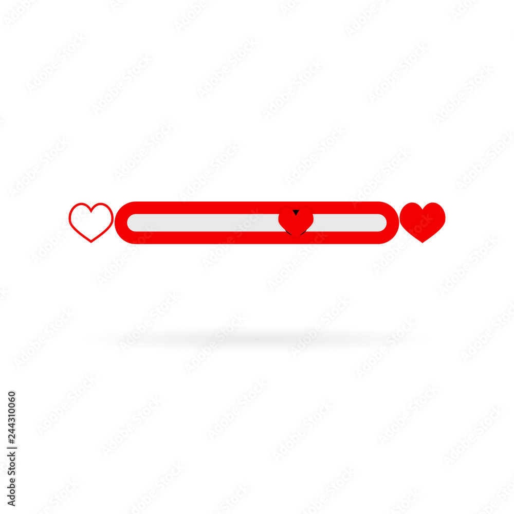 Bar love indicator meter isolated on white Bar love indicator meter isolated on white