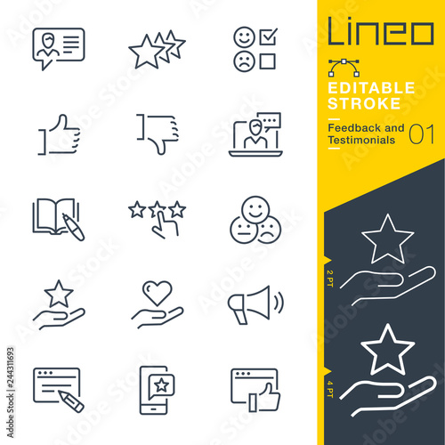Lineo Editable Stroke - Feedback and Testimonials line icons