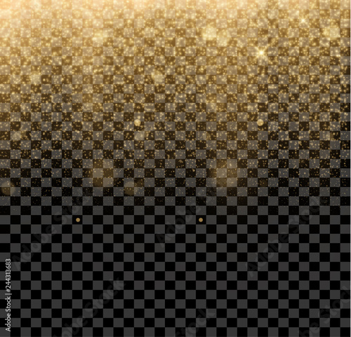 gold sparks dust transparent objects set