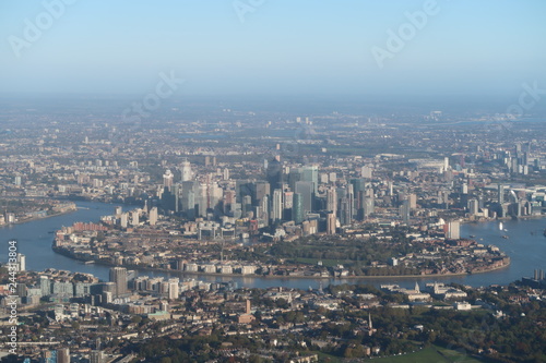 aerial view of docklands from cockpit