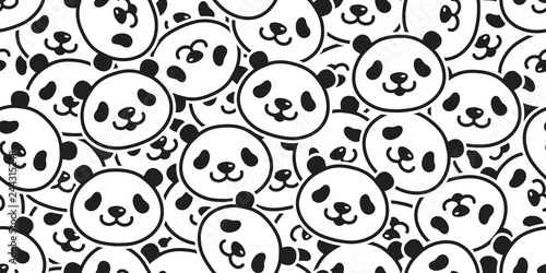 bear seamless pattern panda vector polar bear bamboo teddy scarf isolated tile background cartoon repeat wallpaper doodle illustration