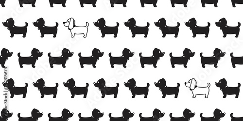 Dog seamless pattern french bulldog vector dachshund puppy scarf isolated cartoon illustration repeat wallpaper tile background
