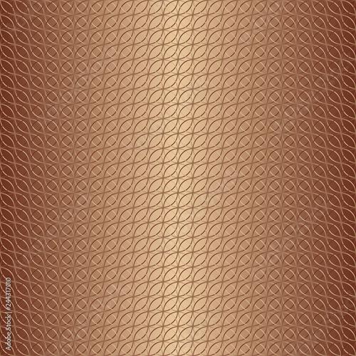Shiny bronze gradient metal circles seamless pattern