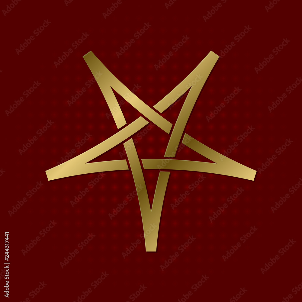 Sacred geometric symbol of five pointed star plexus. Golden mandala logo. Sacred geometric symbol of five pointed star plexus. Golden mandala logo.