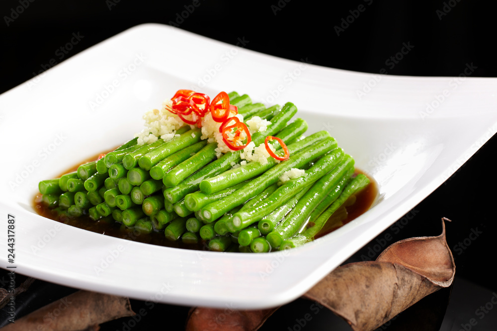 Delicious Chinese cuisine, beans salad dish Delicious Chinese cuisine, beans salad dish
