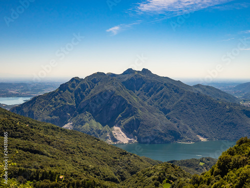 Monte Moregallo and Corni di Canzo as seen from hiking trail to rifugio Rosalba on Grigna Meridionale