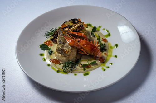 Pike perch with baked cabbage