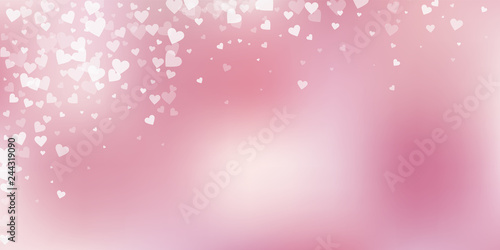 White heart love confettis. Valentine's day fallin