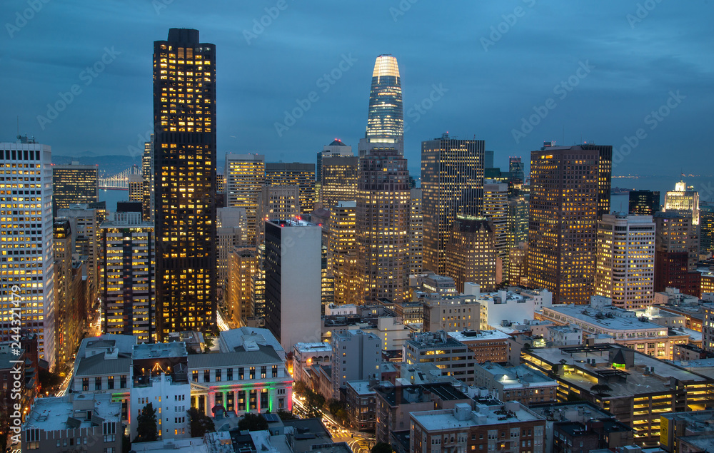 San Francisco Skyline at night, California, USA