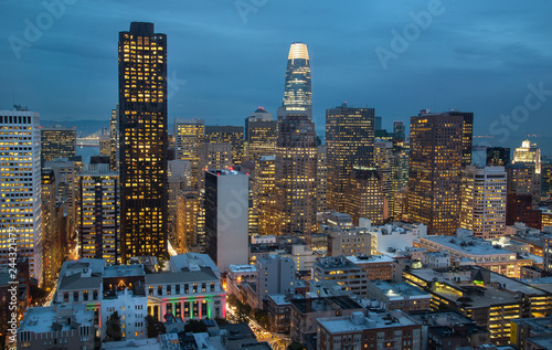 San Francisco Skyline at night, California, USA © Mariana Ianovska