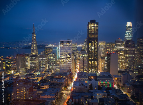 San Francisco Skyline at night  California  USA