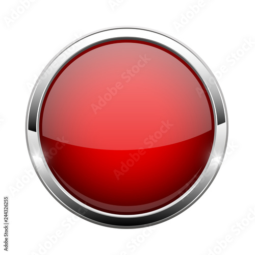 Free Download Red glass button. Shiny round 3d web icon - GFXLoad