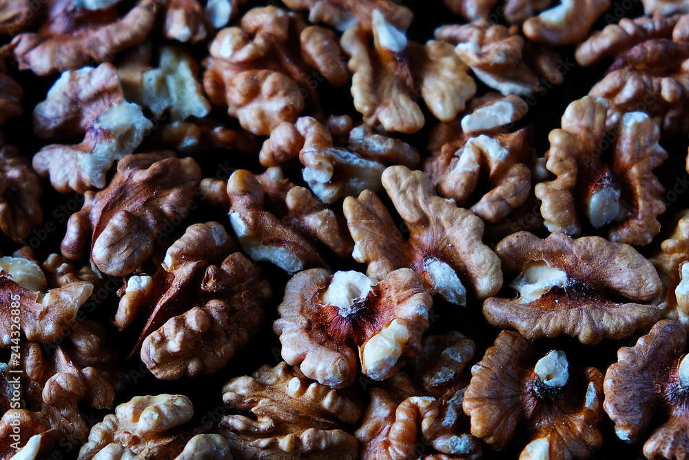 walnuts isolated on black background walnuts isolated on black background
