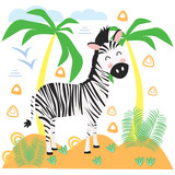 zebra in Scandinavian style - vector illustration, eps